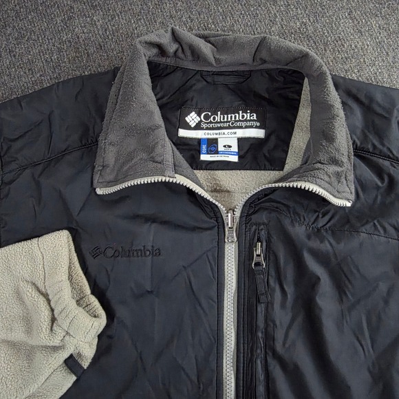 Columbia Interchange Bugaboo Fleece Jacket Mens Size L Gray Black Zip Up Outdoor - Picture 2 of 9